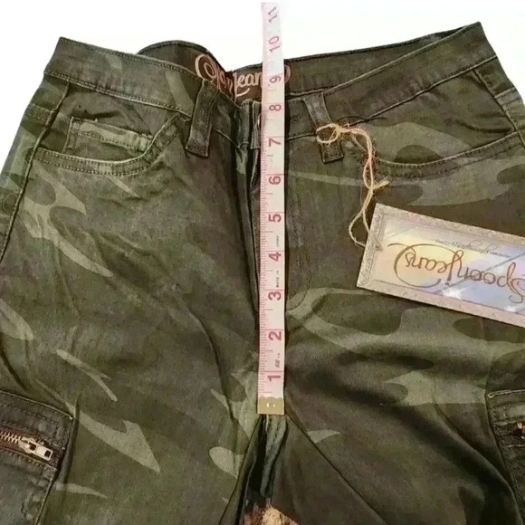 Spoon Jeans Camo Camoflauge Ankle Zip Five-Pocket Style Pants Jeans - Picture 6 of 10